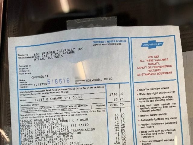 1969 Chevrolet CAMARO Base