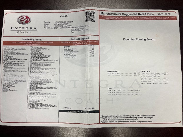 2020 Ford F-53 Motorhome Stripped Chassis Base